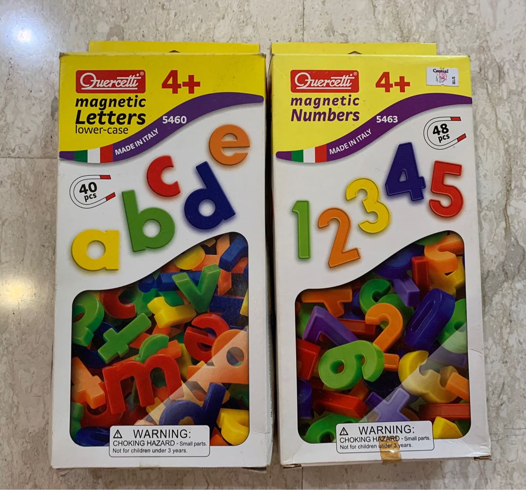 Quercetti lowercase alphabets and numbers, Hobbies & Toys