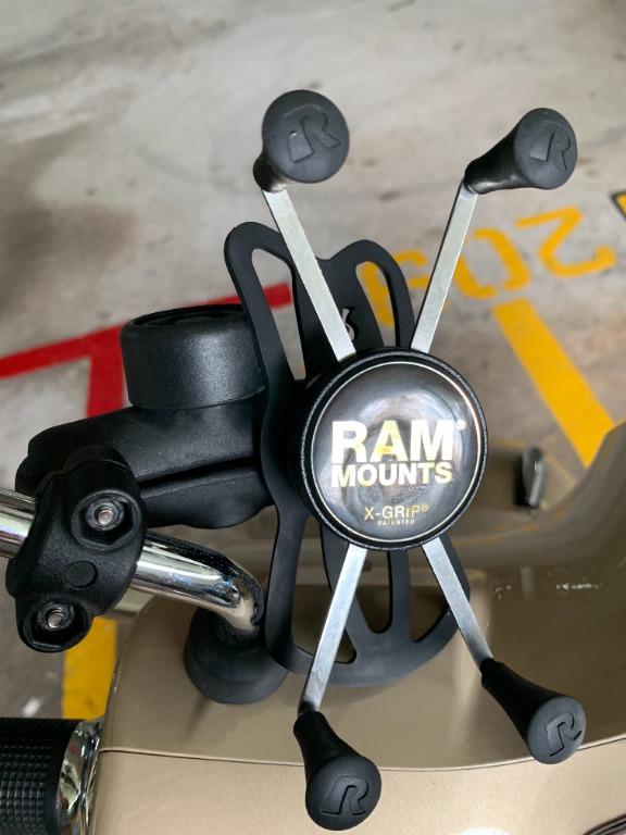RAM mount - LARGE x-grip with RAM mirror bracket and lock, Motorcycles,  Motorcycle Accessories on Carousell