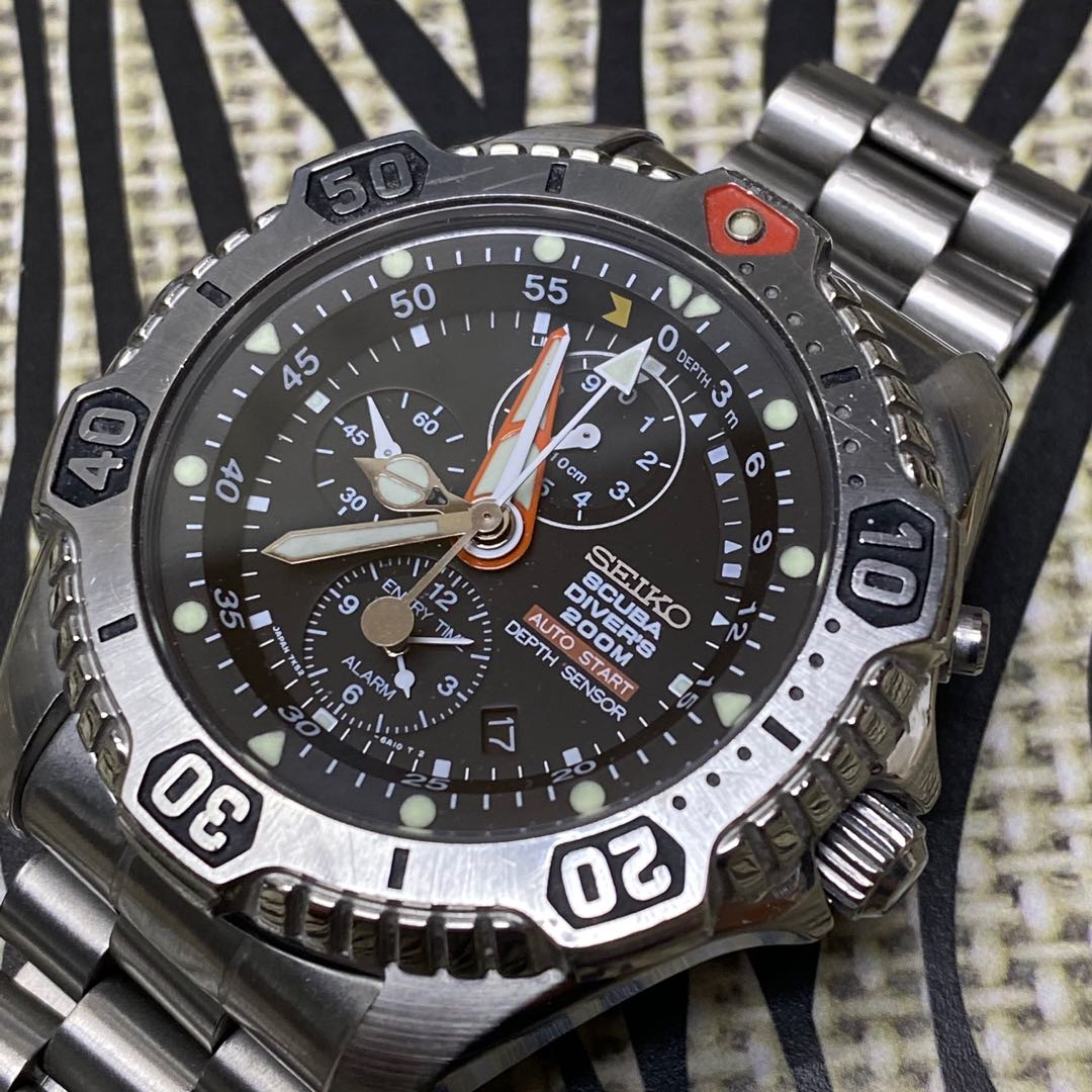 Seiko scuba diver's 200m auto start depth sensor best sale