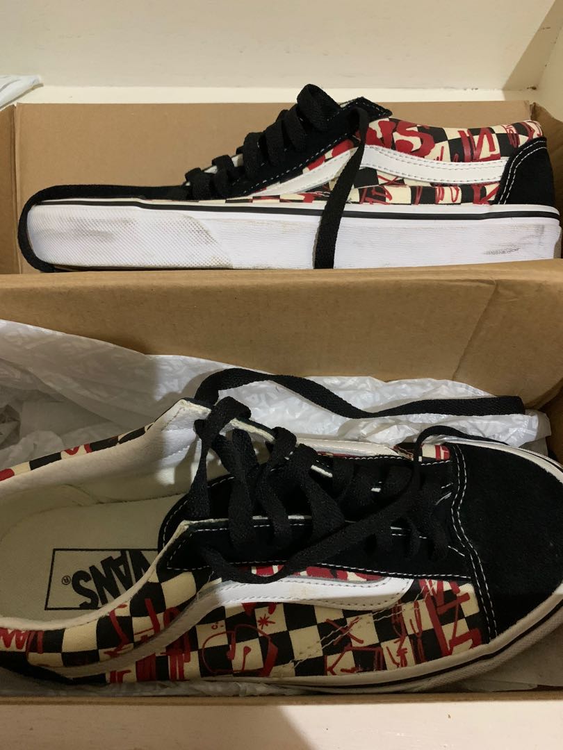 custom black high top vans