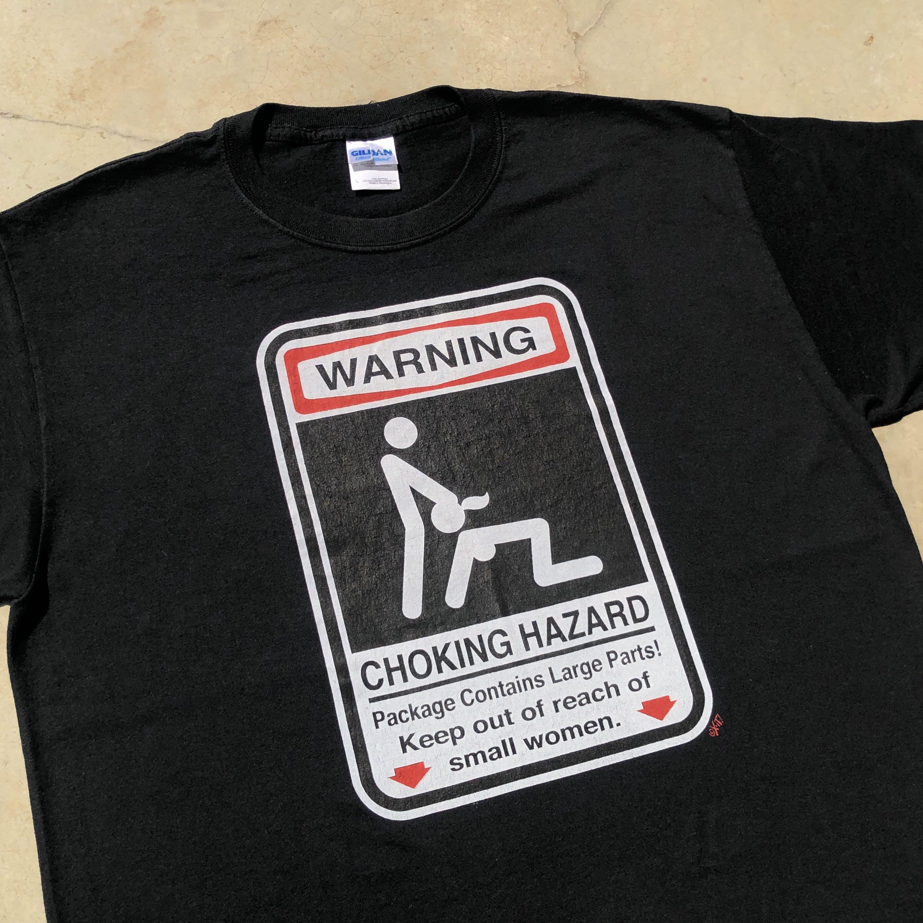 Sexual Graphic Warning Choking Hazard Y2K Tshirt, Men's ...