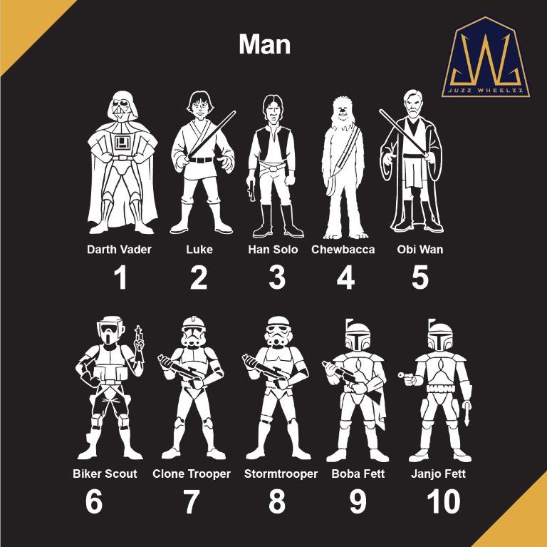 Star Wars Family Car Decals, Car Accessories, Accessories On Carousell