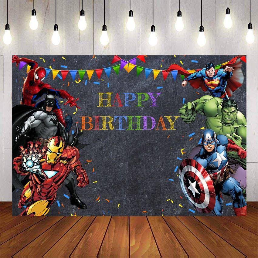 Superheroes Backdrop (Ironman Batman Spiderman Hulk Superman Captain  America), Hobbies & Toys, Stationery & Craft, Occasions & Party Supplies on  Carousell