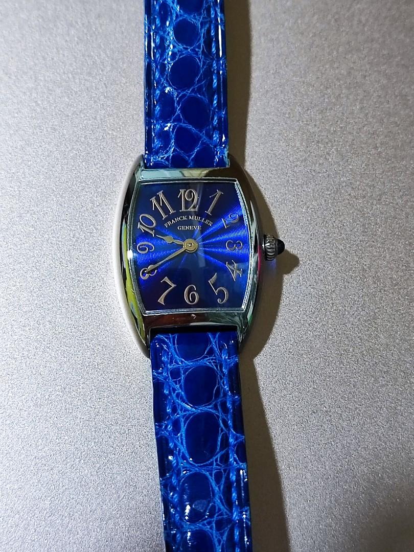 Vintage Pre owned rare collector s item Swiss Franck Muller Blue Sapphire Watch for sale
