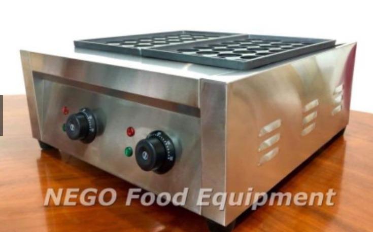 Takoyaki Maker Electric 56 Holes (Category: Bathroom & Kitchen Fixtures) located in Las Pinas. Submitted by negofexpress (Listing ID 1149490575, Image 2). Description: Product Details 1) Brand new with warranty 2) Heavy duty and for commercial use 3) High quality heating element 4) Certified CE approved 5) Fully stainless body 6) Cheapest in town Note: Plug not included for this machine as imported directly from the manufacturer. Specifications 1