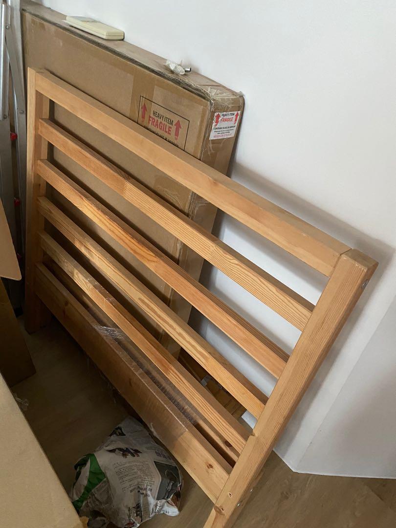 Tarva bed frame and Luroy slatted bed base, Furniture & Home Living