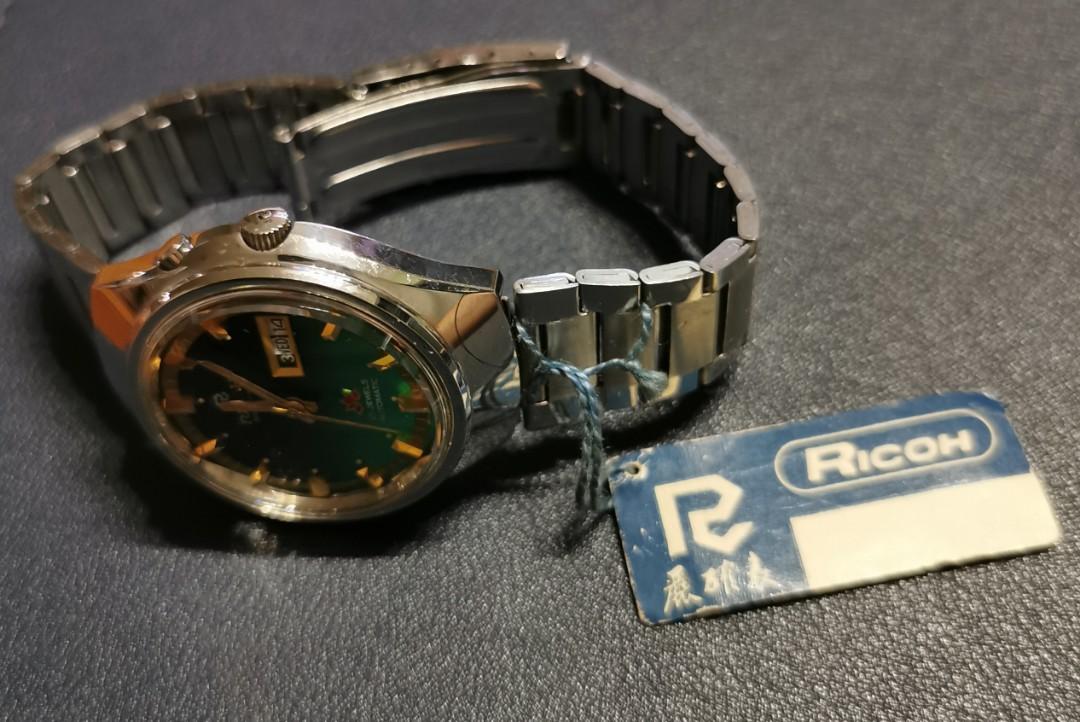 Vintage Ricoh Green Dial watch, Luxury, Watches on Carousell