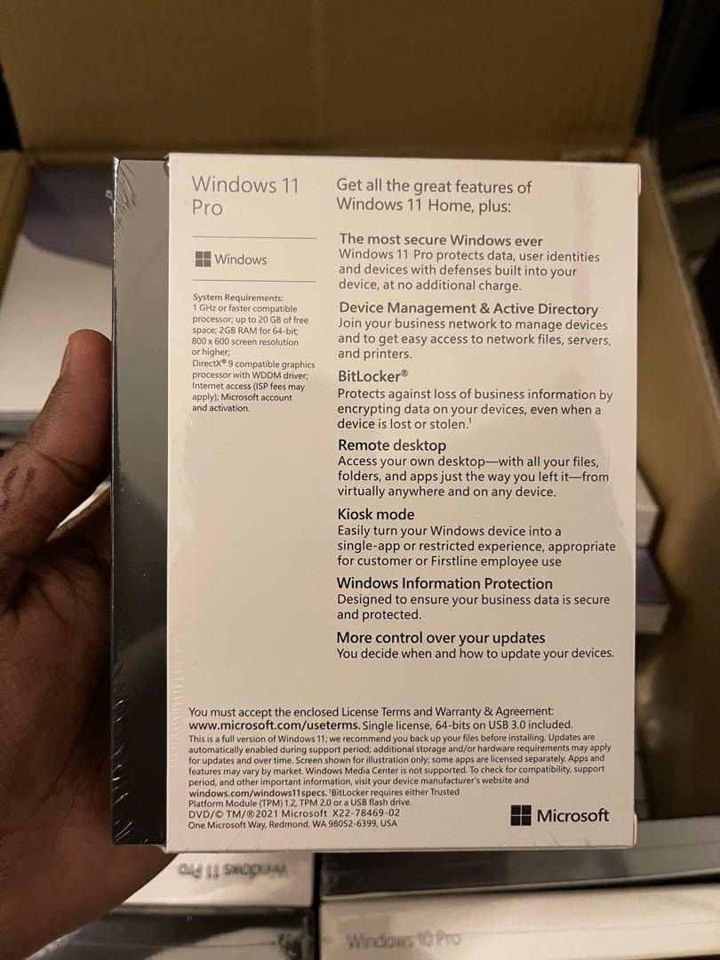 Windows 11 Pro Retail Box (Ready Stock), Computers & Tech, Parts ...