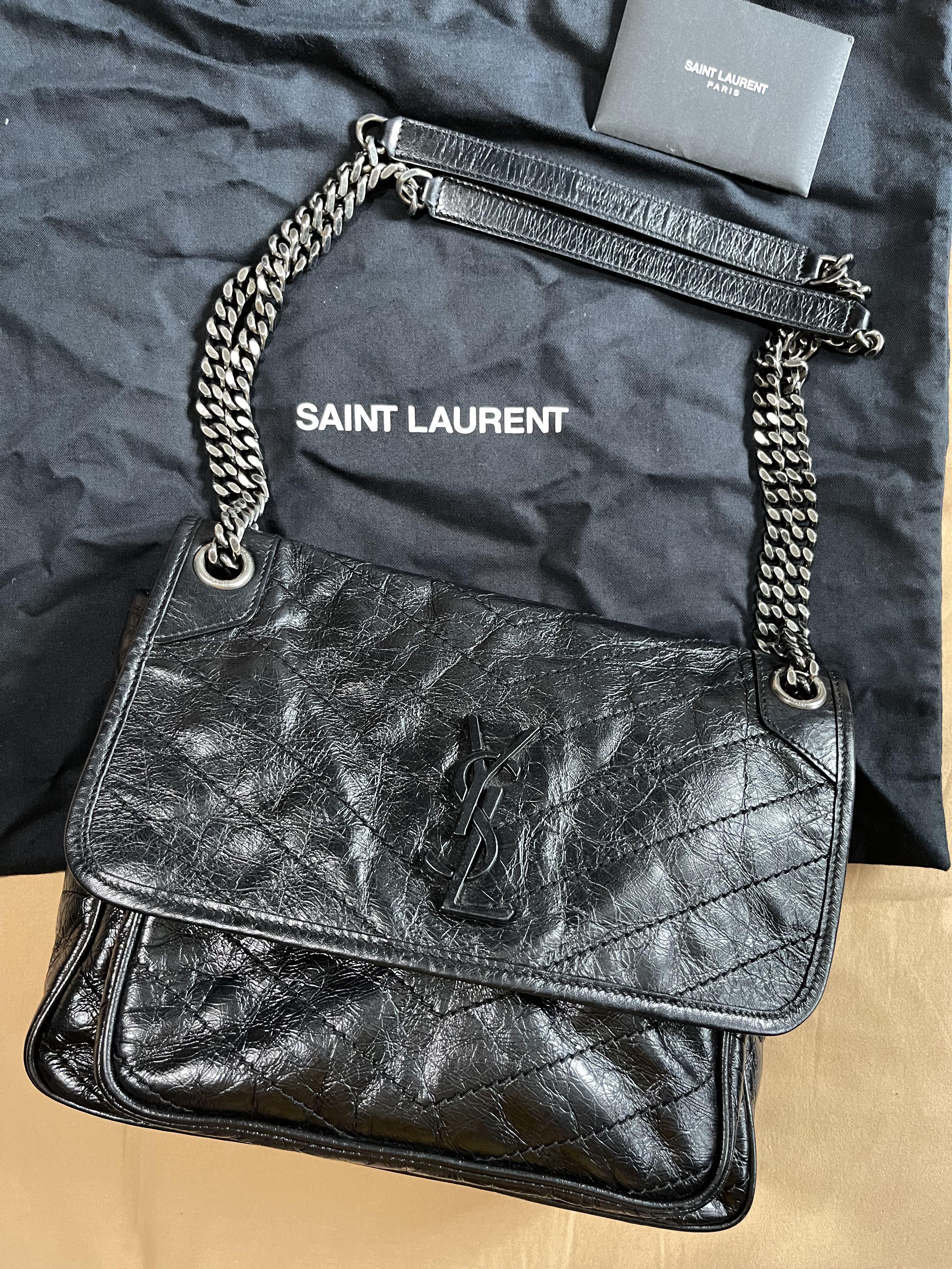 ysl distressed leather bag