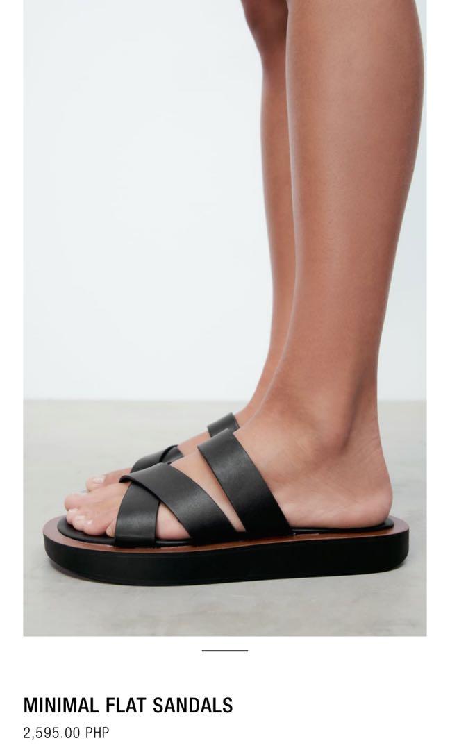 Zara minimal flat sandals sales