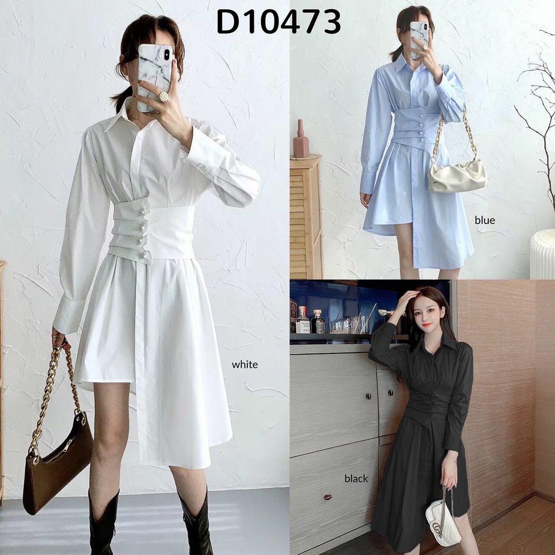 100 IMPORT Kode D10473 Hi Lo Shirt Dress With Obi Belt Fesyen Wanita Pakaian Wanita Gaun Rok di Carousell