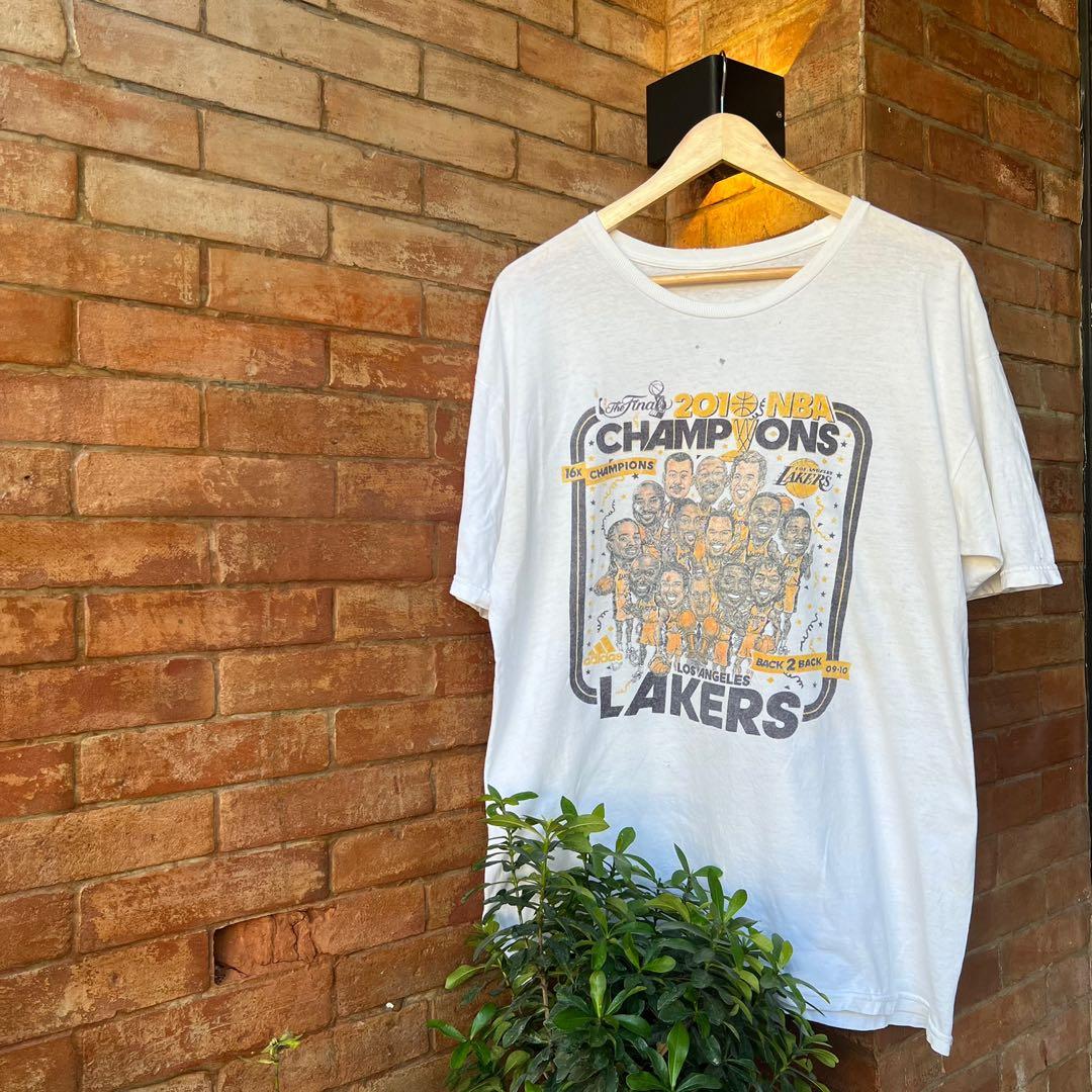 Los Angeles Lakers Back to Back Championships 2010 Caricature Adidas Shirt  Med