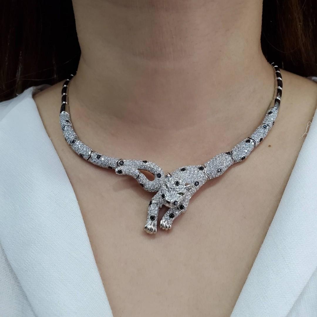 Panther cheap diamond necklace