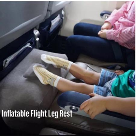 Air Plane Leg Rest Inflatable Foot Rest Gray 3 Layer Adjustable Height Travel Flight Foot Leg Rest Pillow Airplane BH1215