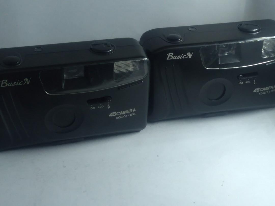 Basic N 45 camera with konica lens (Category: Cameras) located in Las Pinas. Submitted by film101 (Listing ID 1149768470, Image 1). Description: Basic N 45 camera collaborated with konica lens 950 each ✔️Its a manual wind camera by rotating it ✔️Iso 100-400 only ✔️Battery 2pcs AA ✔️Its not toy camera Condition of camera both Shutter working Aperture blades working Manually wind working Cosmetics signs of use, flaws Flash working Optics clean Vfin