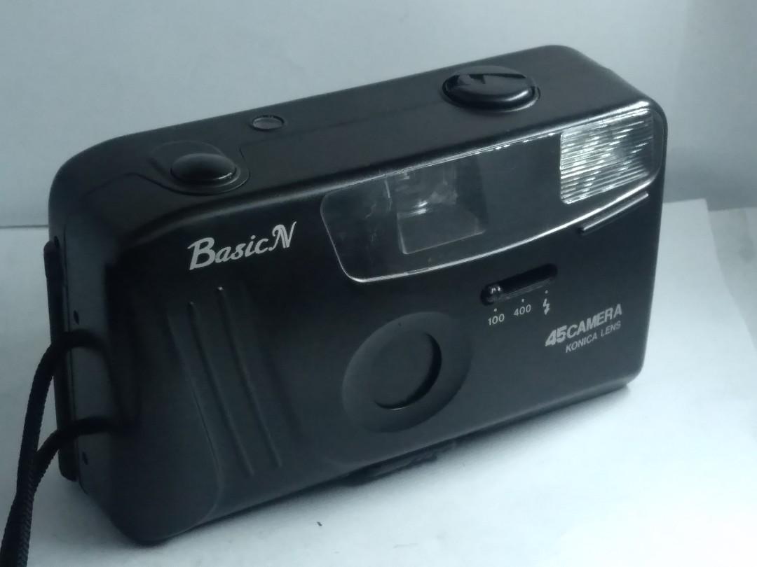 Basic N 45 camera with konica lens (Category: Cameras) located in Las Pinas. Submitted by film101 (Listing ID 1149768470, Image 2). Description: Basic N 45 camera collaborated with konica lens 950 each ✔️Its a manual wind camera by rotating it ✔️Iso 100-400 only ✔️Battery 2pcs AA ✔️Its not toy camera Condition of camera both Shutter working Aperture blades working Manually wind working Cosmetics signs of use, flaws Flash working Optics clean Vfin