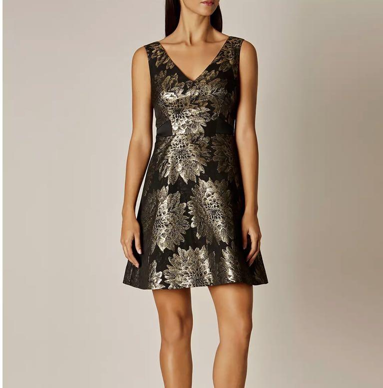 Karen millen black and gold dress online