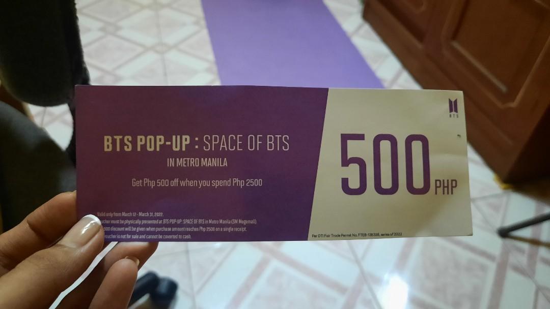BTS POP-UP store voucher till 31Mar2022, Tickets & Vouchers