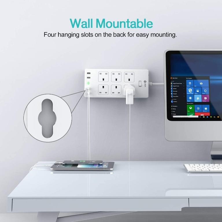 [C5635] Extension Lead, TeRich 6 Gang Power Strip with 4 USB Slots(3