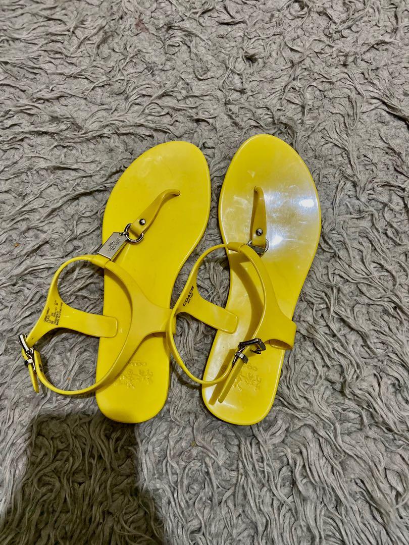 coach yellow sandals