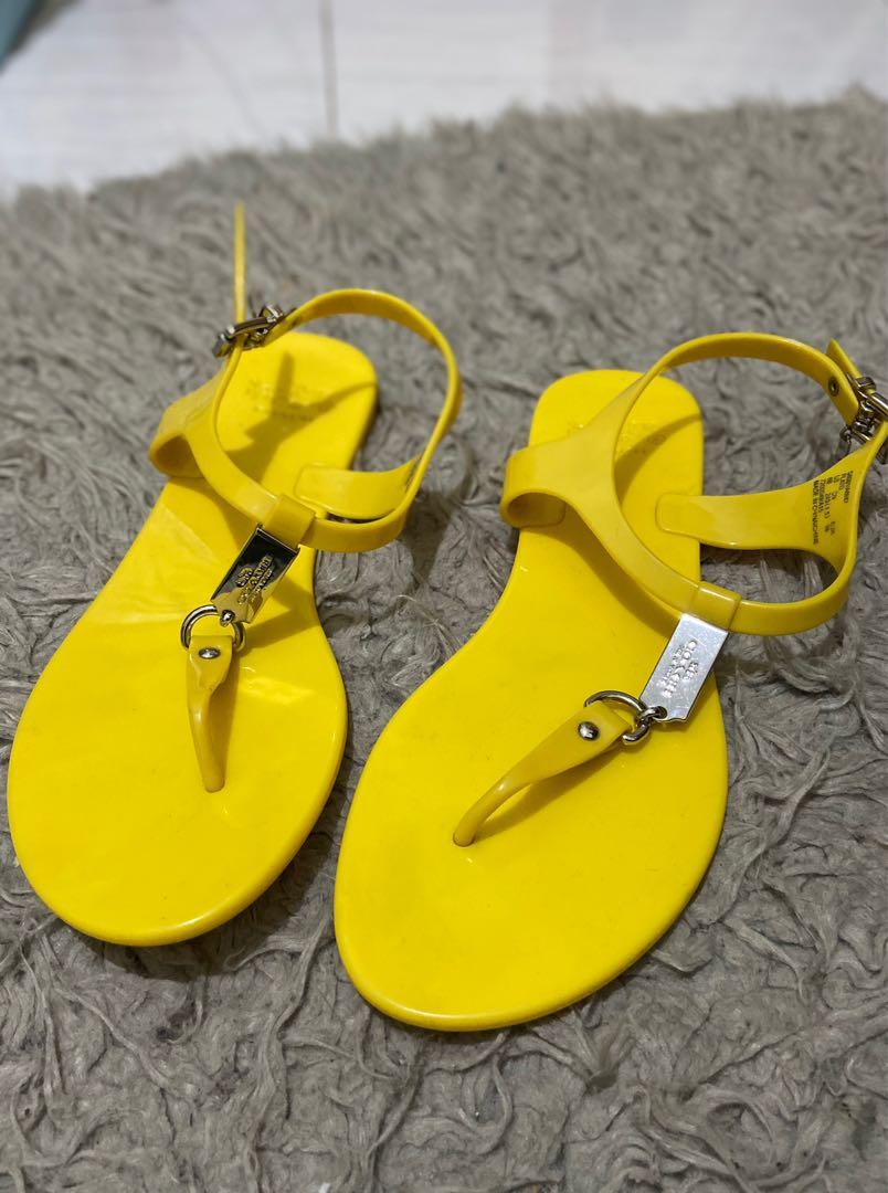 coach yellow sandals