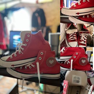 Preludio Fértil Janice Converse Red High cut with Heart Icon, Women's Fashion, Footwear, Sneakers  on Carousell