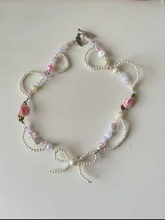 coquette dollete cottagecore fairycore beaded necklace