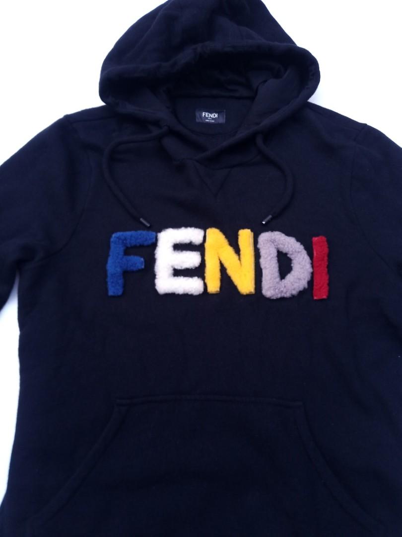 Fendi Shearling logo hoodie