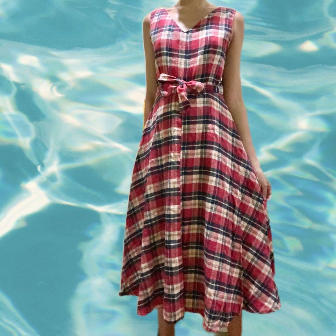 Free mail] Vintage flannel maxi dress, Women's Fashion, Dresses & Sets,  Dresses on Carousell