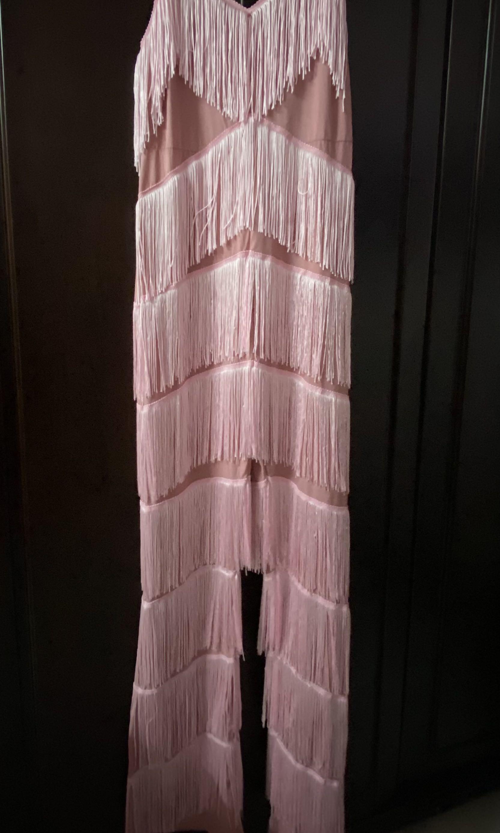 Fringe Tassel Pink Jumpsuit Women s Fashion Dresses Sets