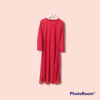 Gamis, gaun, dress, merah