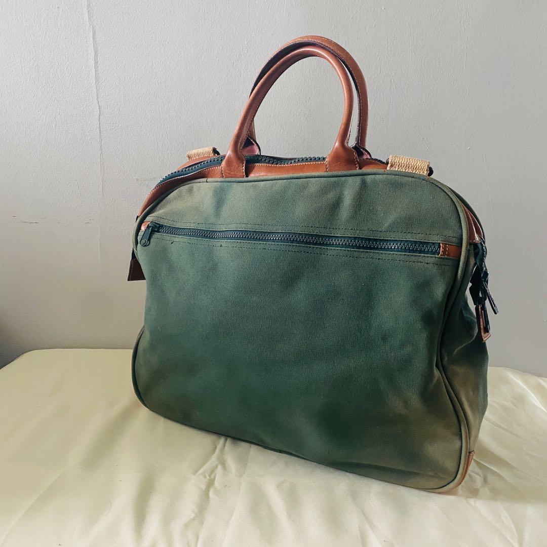 Vintage giordano classic club leather green canvas bag unisex male ...