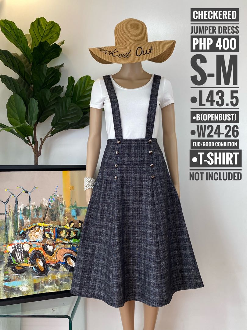 Checkered sales jumper dress