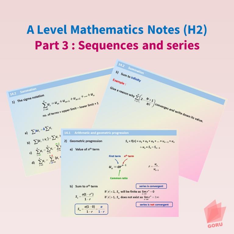 H2 Math Notes (A Level) (Category: Assessment Books) located in Singapore. Submitted by goru.academy (Listing ID 1149580123, Image 2). Description: These notes are created for students taking A-Level Higher 2 Mathematics (9758). It contains the following sub-topics for examinations from 2022 : Part 1 : Vectors (44 flashcards - $4) • Basic properties of vectors in two and three dimensions • Scalar and vector products in vectors • Three-dimensional