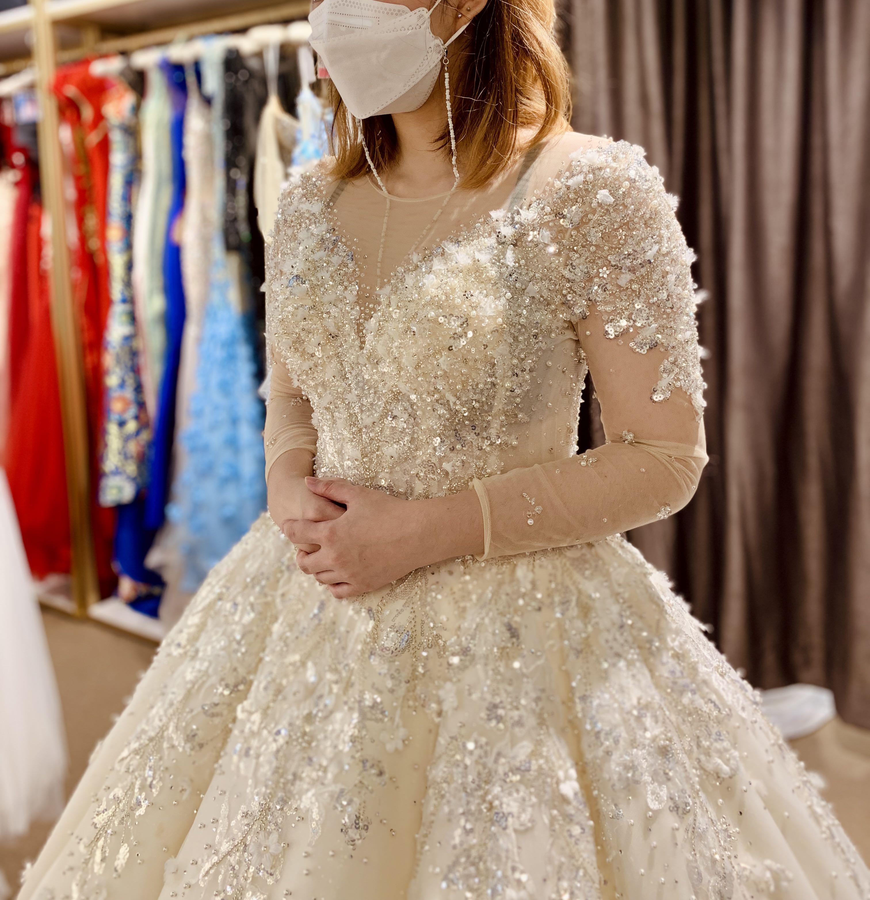 Gold lace cheap ball gown