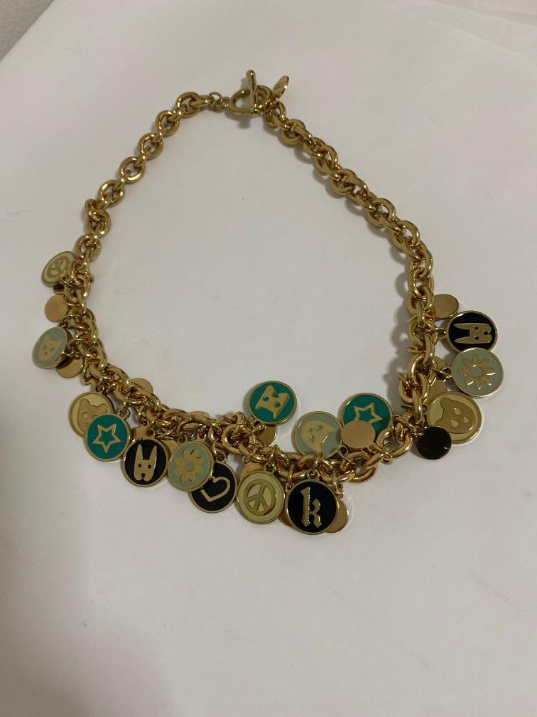 Karen Walker charm necklace Turquoise black gold