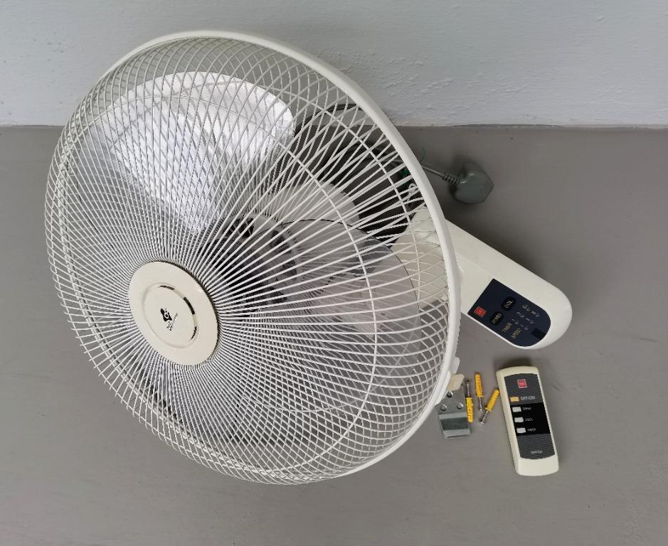 KDK 16" Wall Fan with wall bracket & remote, TV & Home Appliances, Air