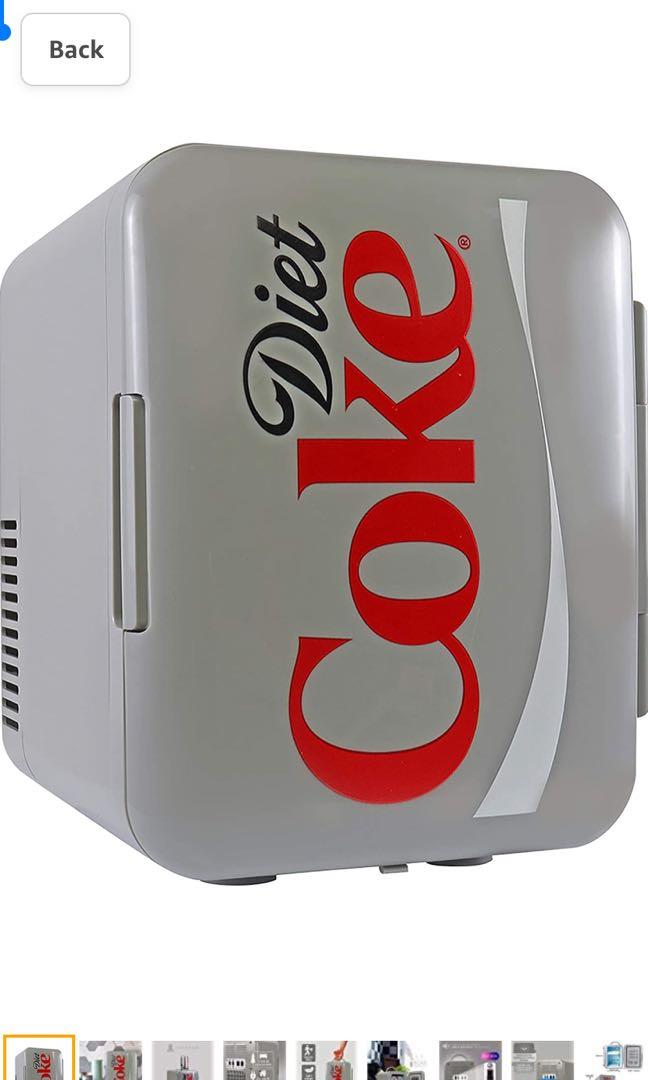 Koolatron Coca Cola Diet Coke White Mini Fridge 4 Liter/6 Can Portable