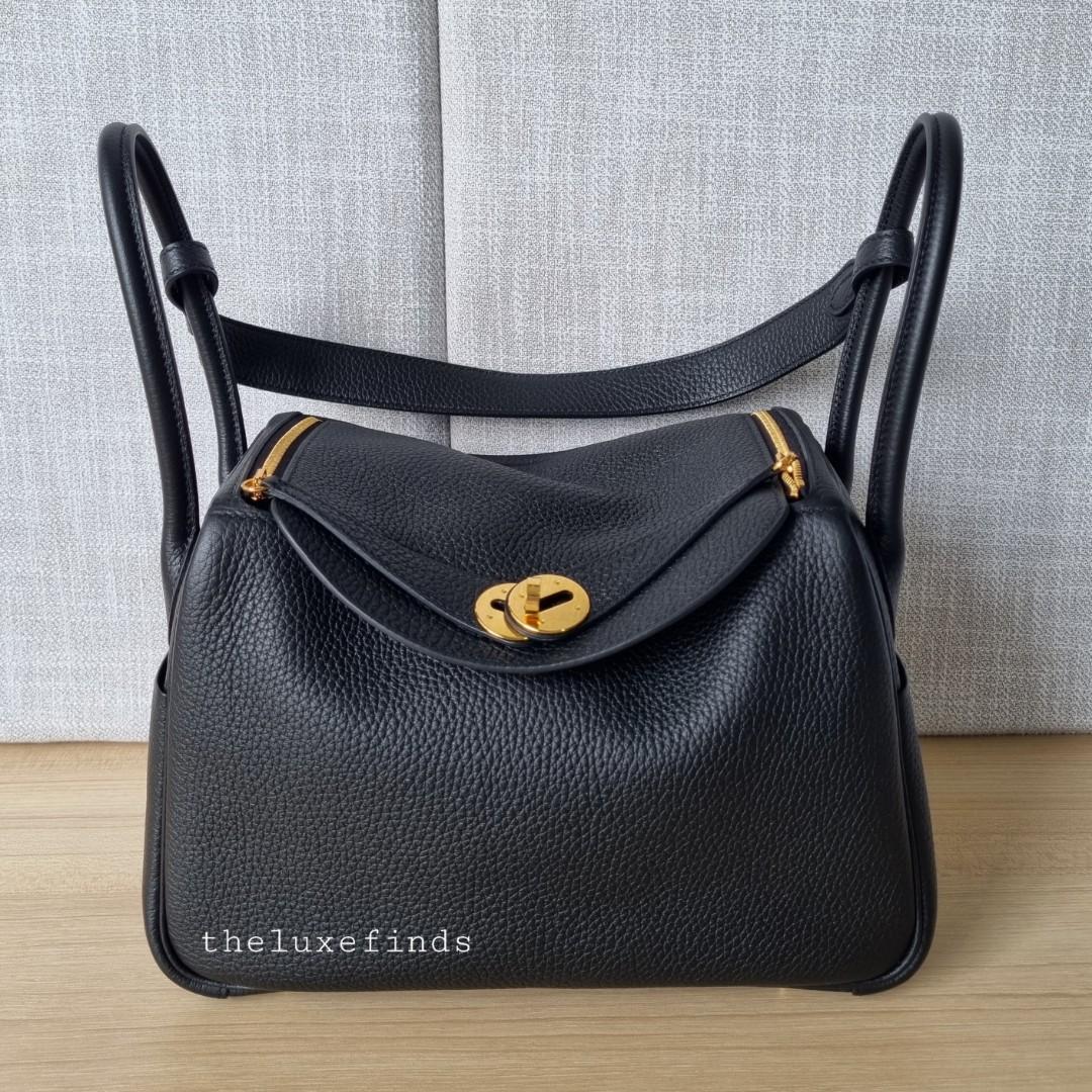 Hermes Lindy 26 Black Clemence, Luxury, Bags & Wallets on Carousell