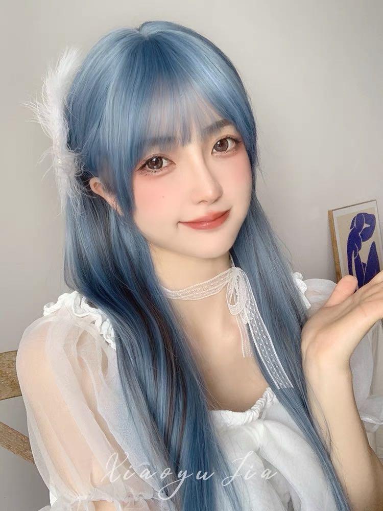 Grey blue wig online