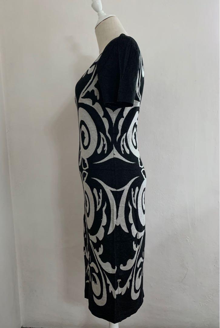 Marella Patterned Black and Silver Dress Free shipping