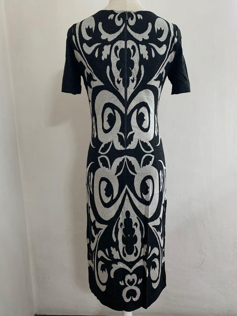 Marella Patterned Black and Silver Dress Free shipping
