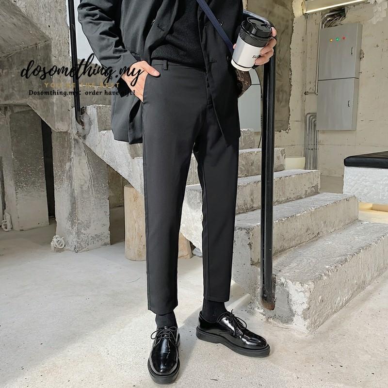 Men's Black Suit Pants, Men's Fashion, Clothes, Bottoms on Carousell