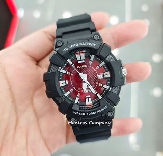 Montres Company 香港註冊公司(32年老店) 卡西歐 CASIO 十年電池 紅色 MW610 MW610H MW-610 MW-610H MW-610H-4 MW-610H-4A 運動風 三款色有現貨64205969487619110