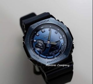 Montres Company 香港註冊公司(32年老店) 卡西歐 CASIO G-Shock Casioak 八角行針 農家橡樹 八角形 金屬質感 GM2100 GM2100N GM-2100 GM-2100N GM-2100N-2 GM-2100N-2A 黑藍色 有現貨64197338771587110