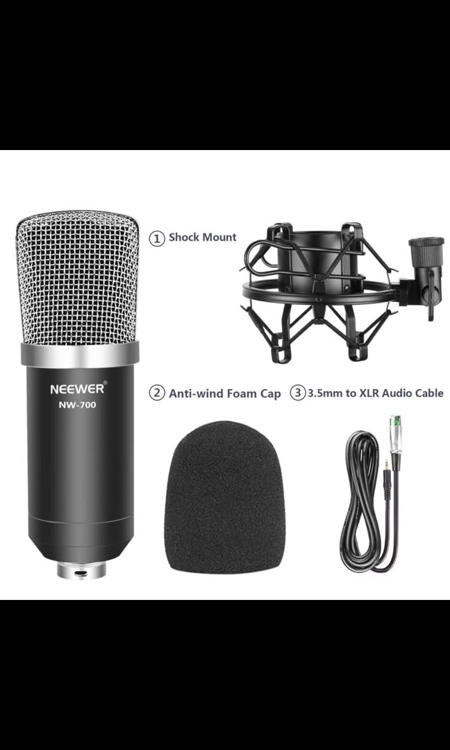 Neewer NW700 Professional Studio Broadcasting & Recording Condenser Microphone Set Including