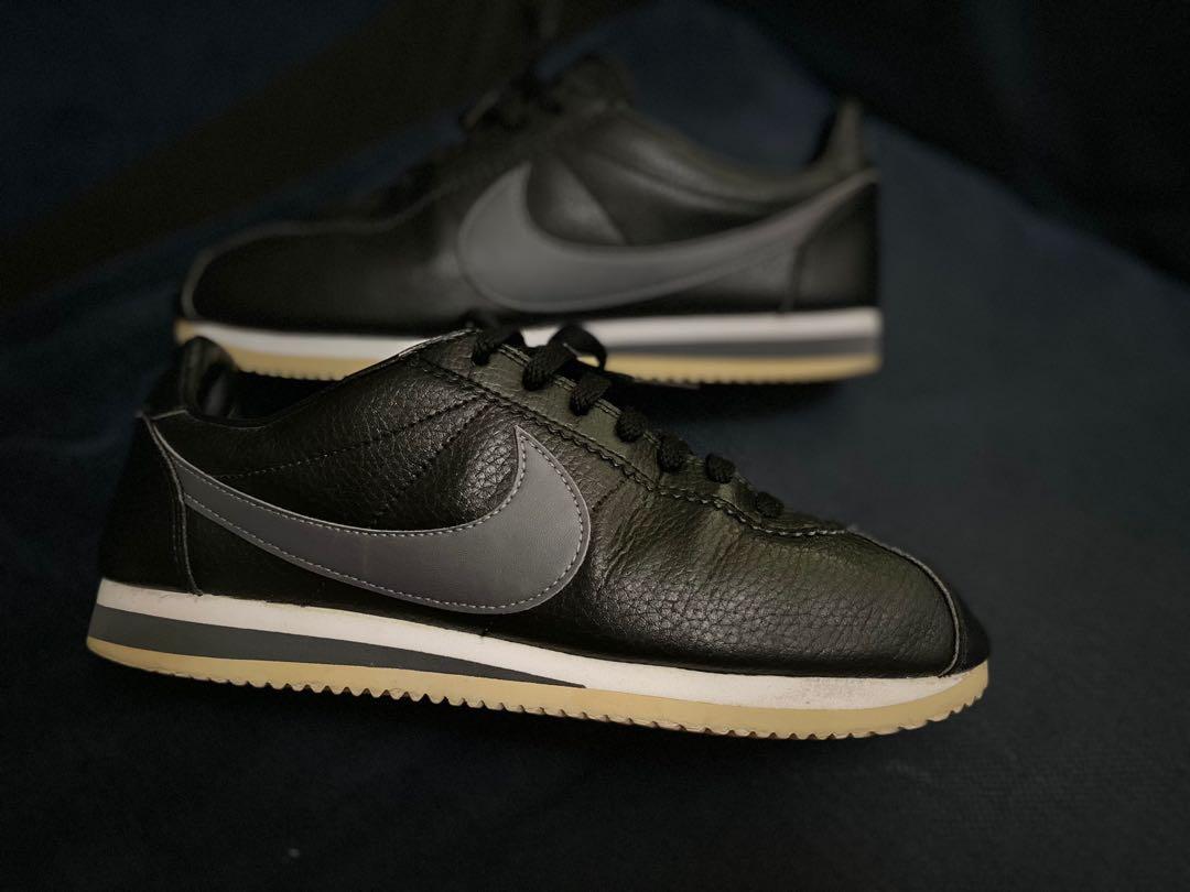 Nike Cortez Black Leather Men s Fashion Footwear Sneakers on