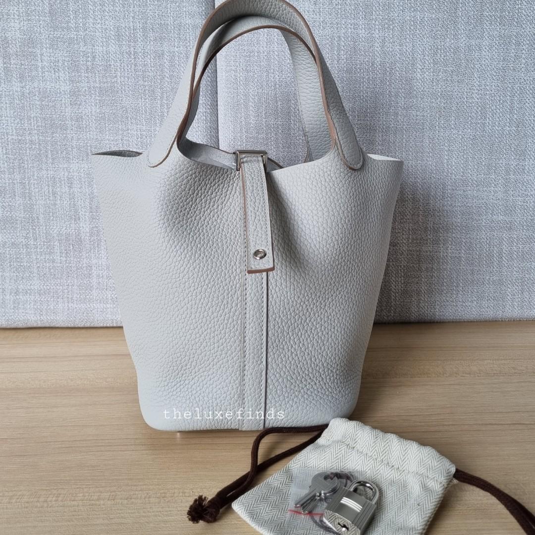 🦄💖 Hermes Picotin 18 (Gris Perle, PHW) (Non-nego)