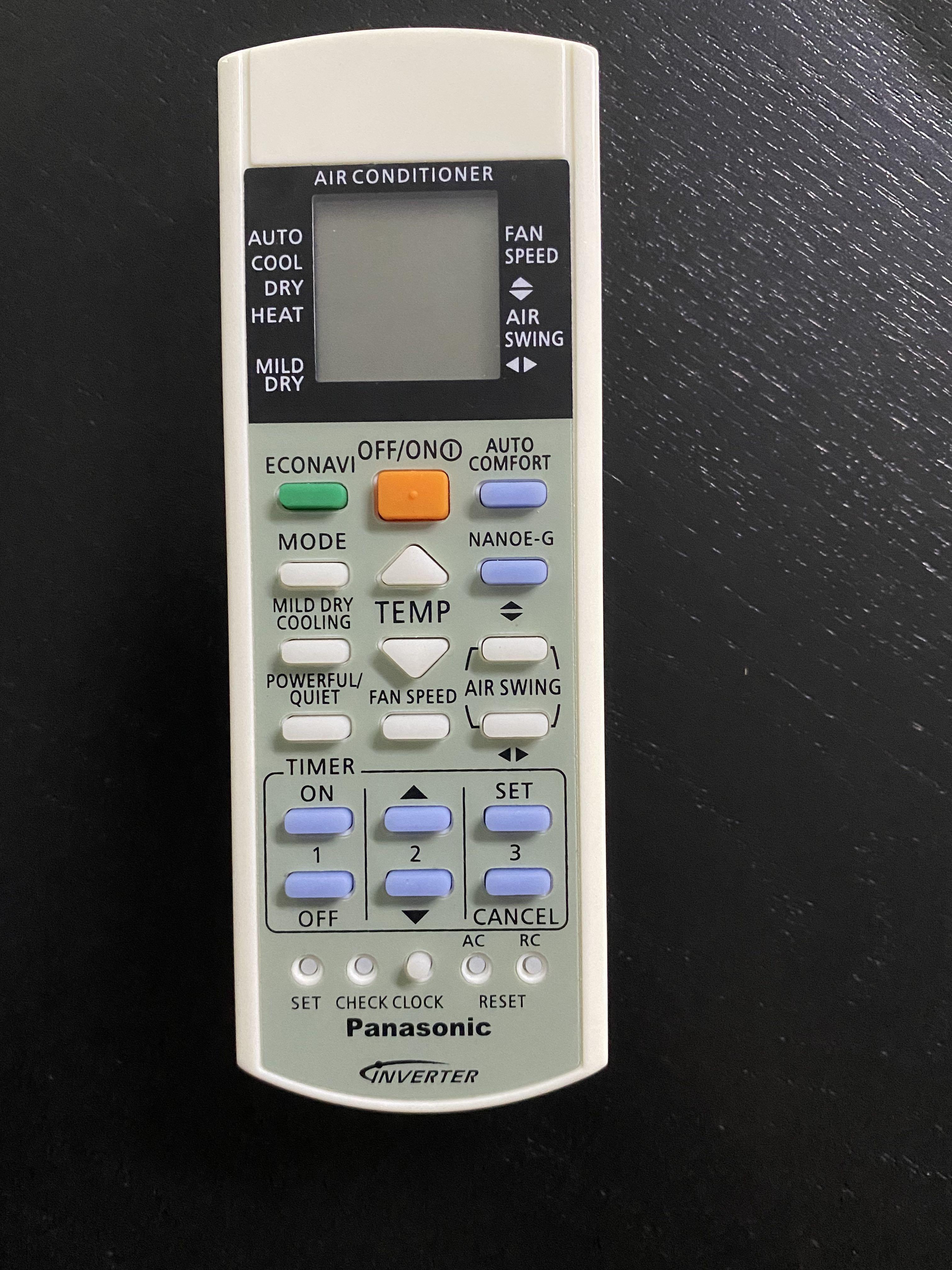 Panasonic Aircon Remote Control, TV & Home Appliances, Air Conditioners