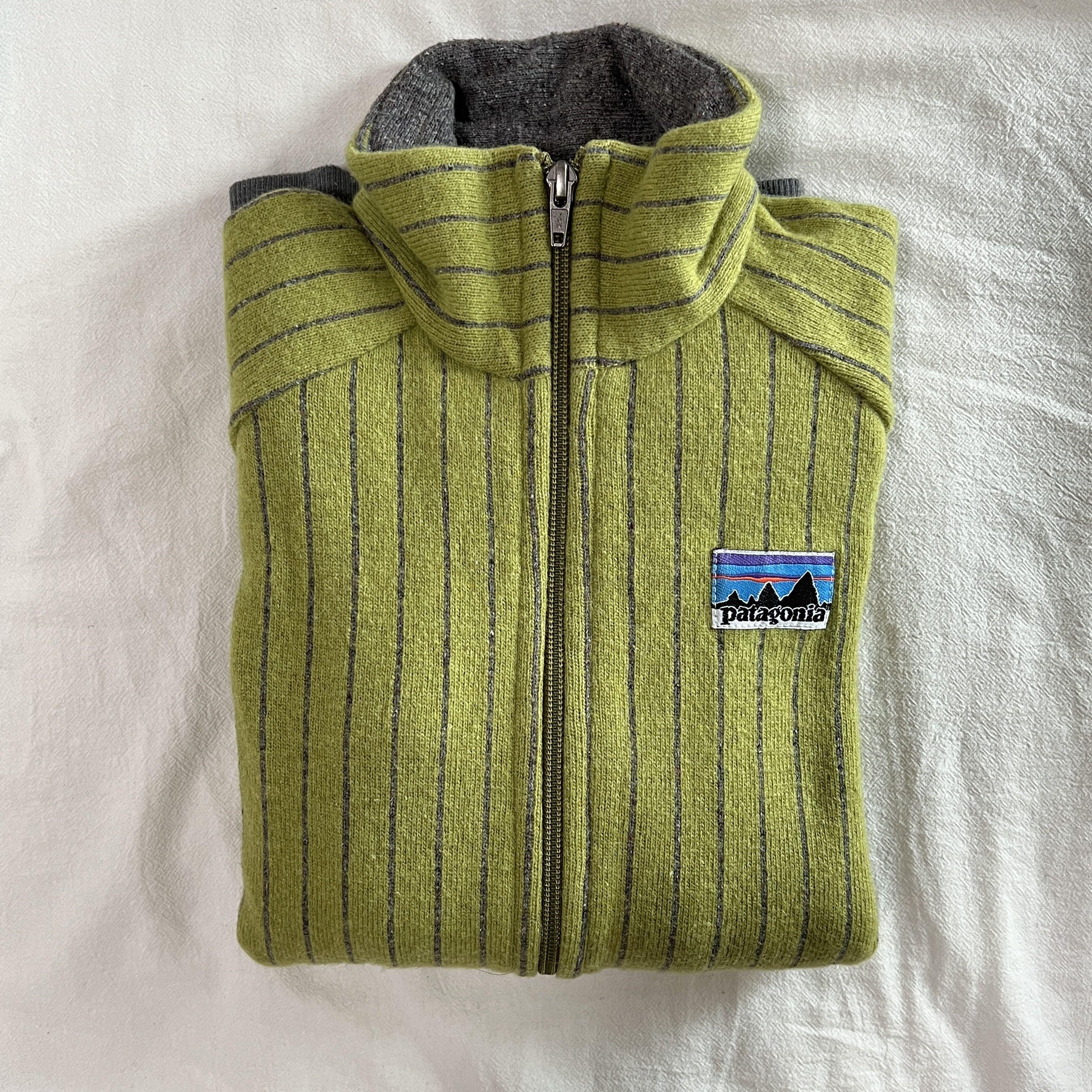 Patagonia Quilt Again Sweater wool jacket Vintage Logo